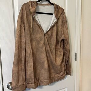 NWOT Mens Pullover Hoodie nylon/poly on outside medium/heavy weight XL